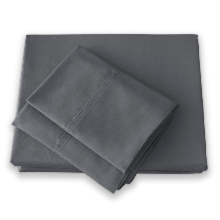Charcoal Grey Percale Fitted Sheet Set